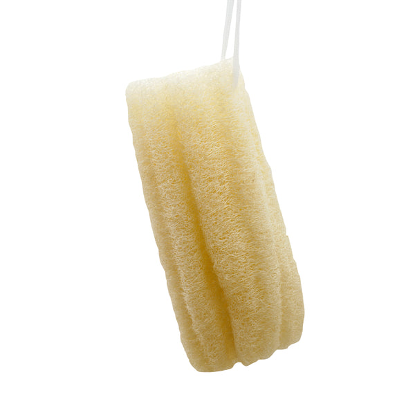 Natural 10-inch loofah bath sponge with rope
