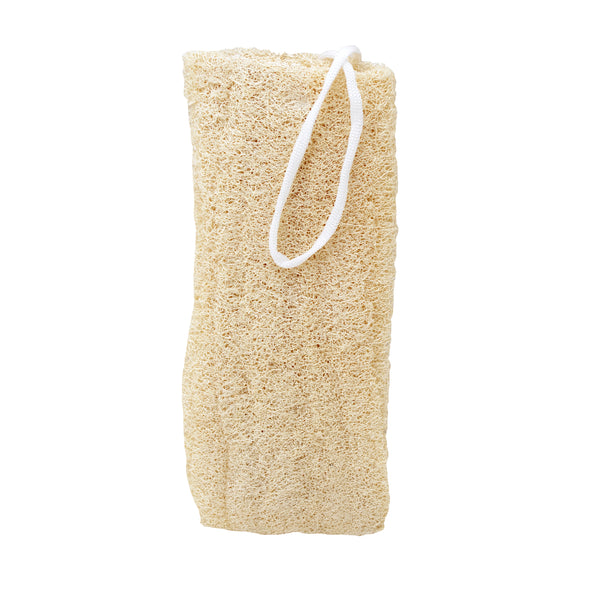 Natural 10-inch loofah bath sponge with rope