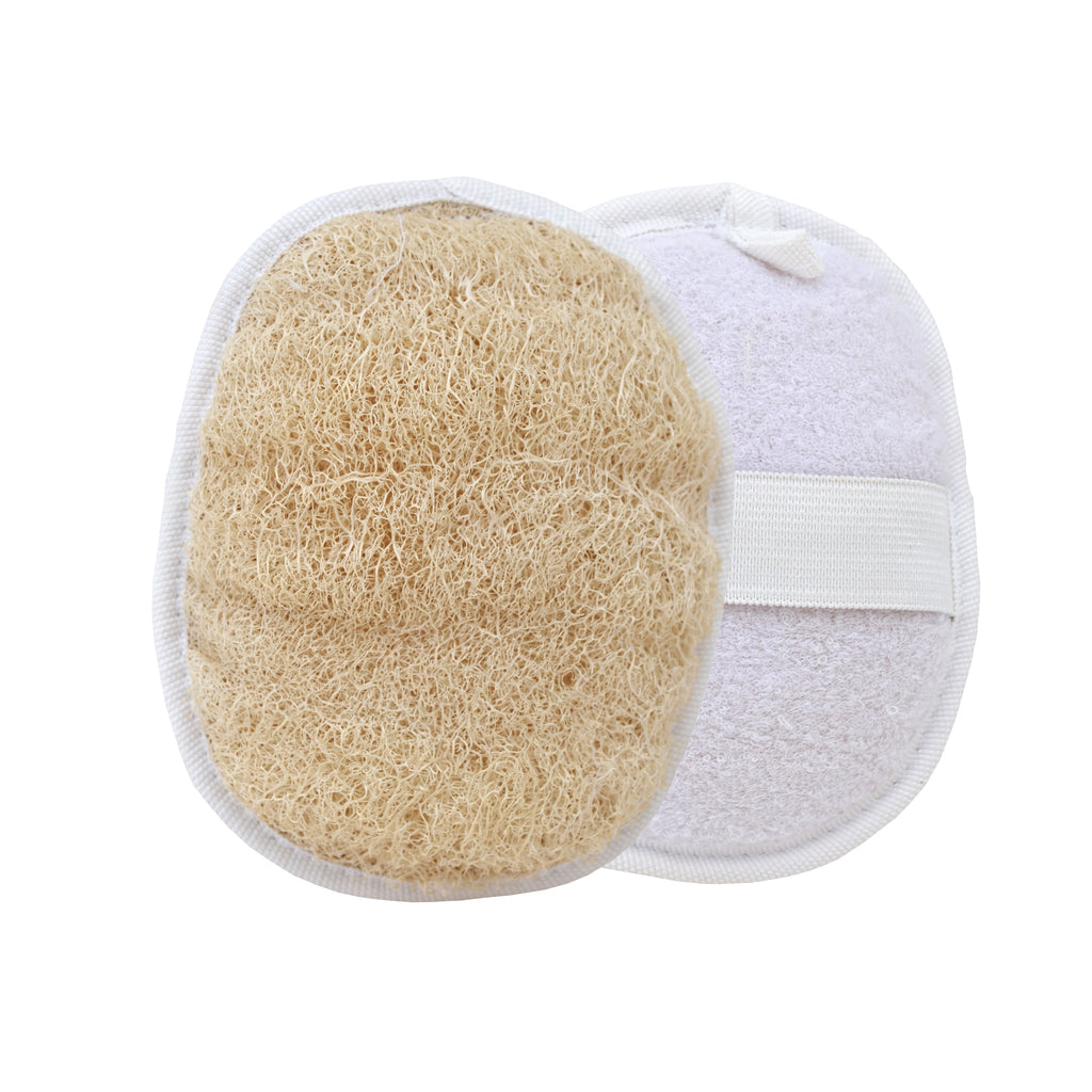 Natural bath sponge, bathing loofah oval loofa and back scrubber ( compact size )