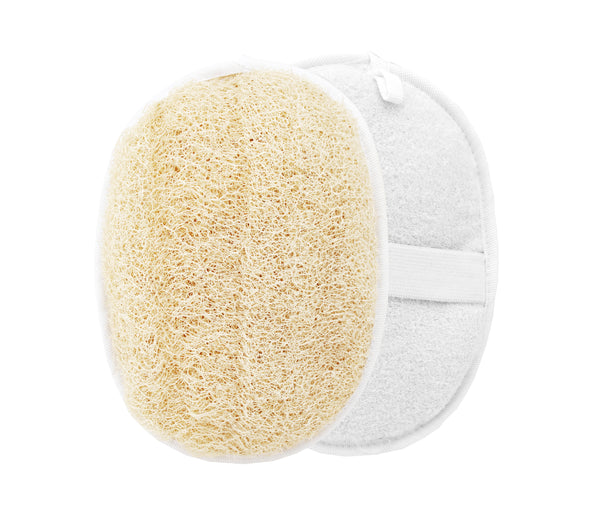 Natural bath sponge, large round bath loofah and back scrubber